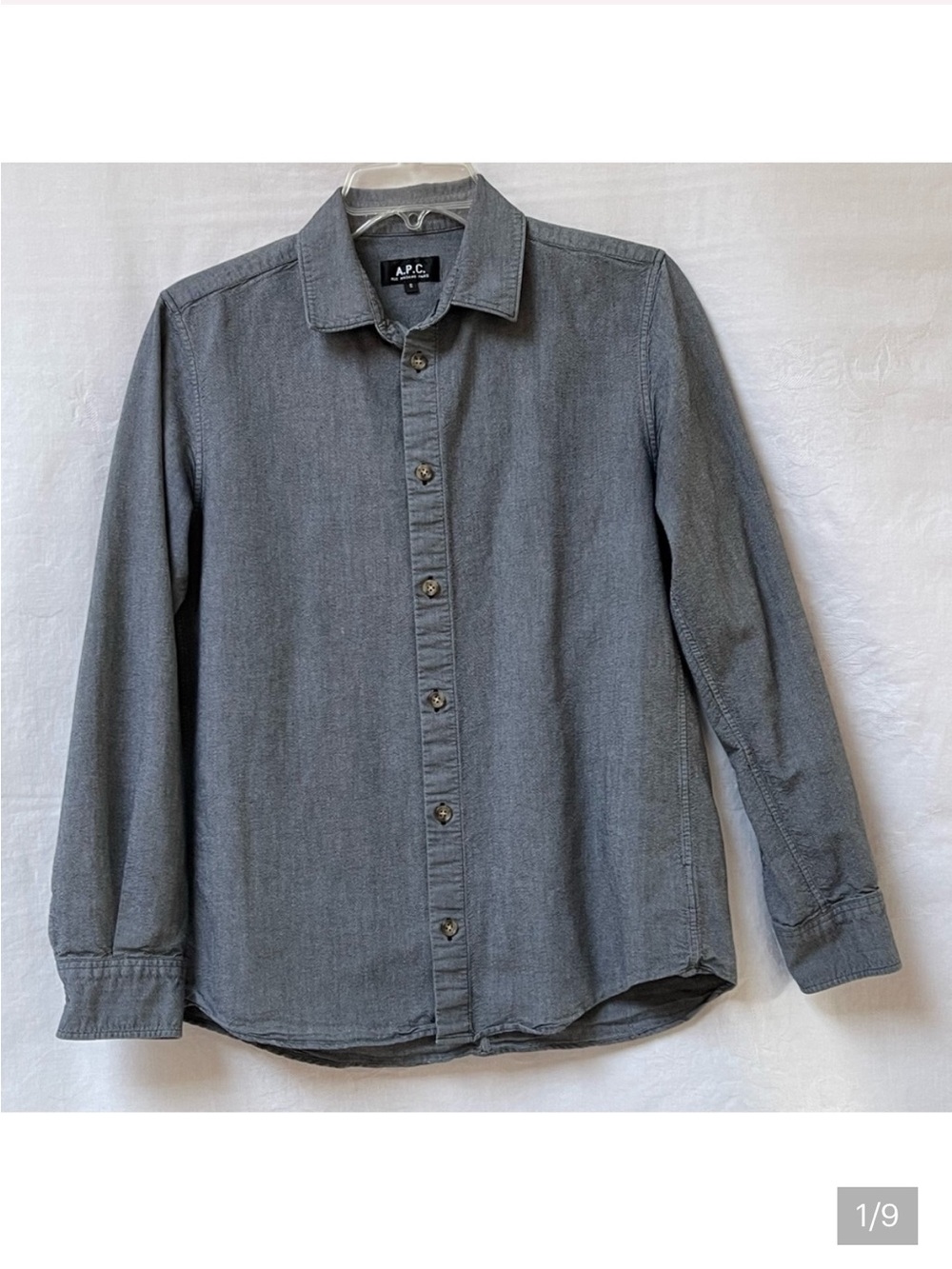 A.P.C. Button Front Shirt Womens Small Cotton Collared APC Long Sleeves Shirt